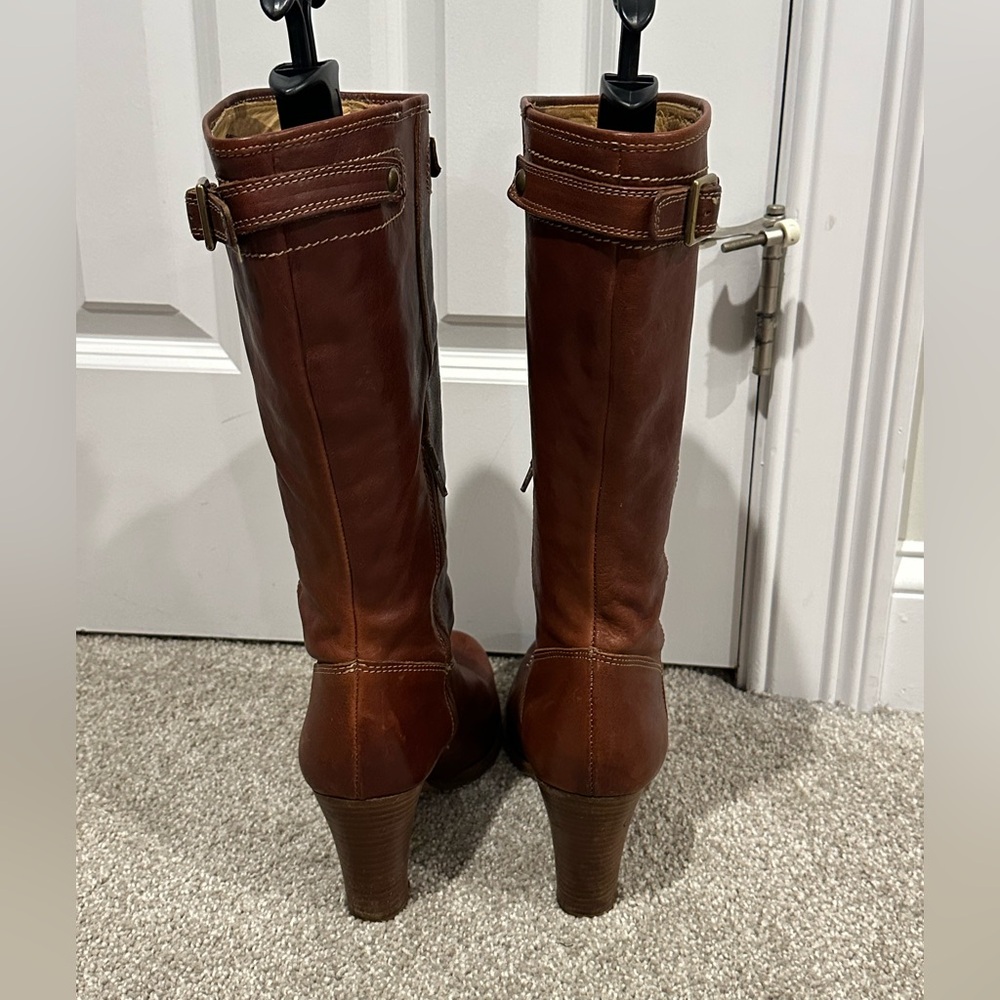 COACH Maxene Calf Q262 Boots - Whiskey 10 - Picture 4 of 9